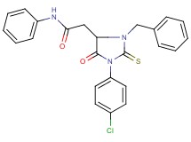 2-[3-benzyl-1-(4-chlorophenyl)-5-oxo-2-thioxo-4-imidazolidinyl]-N-phenylacetamide
