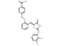 4-{[2-({2-[(2,3-dichlorophenyl)imino]-4-oxo-1,3-thiazolidin-5-ylidene}methyl)phenoxy]methyl}benzoic acid