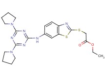 ethyl ({6-[(4,6-di-1-pyrrolidinyl-1,3,5-triazin-2-yl)amino]-1,3-benzothiazol-2-yl}thio)acetate
