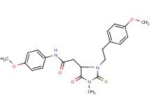 N-(4-methoxyphenyl)-2-{3-[2-(4-methoxyphenyl)ethyl]-1-methyl-5-oxo-2-thioxo-4-imidazolidinyl}acetamide