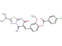 4-[(5-imino-2-isopropyl-7-oxo-5H-[1,3,4]thiadiazolo[3,2-a]pyrimidin-6(7H)-ylidene)methyl]-2-methoxyphenyl 4-chlorobenzoate