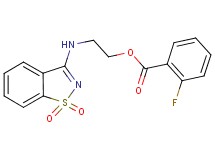 2-[(1,1-dioxido-1,2-benzisothiazol-3-yl)amino]ethyl 2-fluorobenzoate