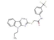 2-[(5-propyl-5H-[1,2,4]triazino[5,6-b]indol-3-yl)thio]-N-[3-(trifluoromethyl)phenyl]acetamide