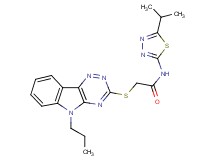 N-(5-isopropyl-1,3,4-thiadiazol-2-yl)-2-[(5-propyl-5H-[1,2,4]triazino[5,6-b]indol-3-yl)thio]acetamide