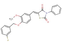 5-{4-[(3-fluorobenzyl)oxy]-3-methoxybenzylidene}-3-phenyl-1,3-thiazolidine-2,4-dione