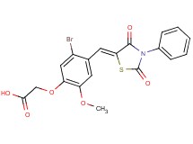 {5-bromo-4-[(2,4-dioxo-3-phenyl-1,3-thiazolidin-5-ylidene)methyl]-2-methoxyphenoxy}acetic acid