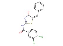 N-(5-benzylidene-4-oxo-4,5-dihydro-1,3-thiazol-2-yl)-3,4-dichlorobenzamide