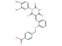 4-[(2-{[1-(3,4-dimethylphenyl)-2,4,6-trioxotetrahydro-5(2H)-pyrimidinylidene]methyl}phenoxy)methyl]benzoic acid