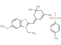 3-ethyl-5-methoxy-2-[(3,5,5-trimethyl-2-cyclohexen-1-ylidene)methyl]-1,3-benzothiazol-3-ium 4-methylbenzenesulfonate