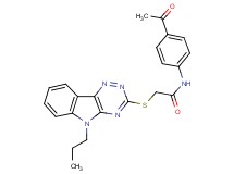 N-(4-acetylphenyl)-2-[(5-propyl-5H-[1,2,4]triazino[5,6-b]indol-3-yl)thio]acetamide