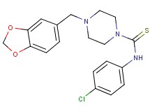 4-(1,3-benzodioxol-5-ylmethyl)-N-(4-chlorophenyl)-1-piperazinecarbothioamide