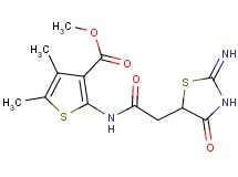 methyl 2-{[(2-imino-4-oxo-1,3-thiazolidin-5-yl)acetyl]amino}-4,5-dimethyl-3-thiophenecarboxylate