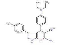 6-amino-4-[4-(diethylamino)phenyl]-3-(4-methylphenyl)-1,4-dihydropyrano[2,3-c]pyrazole-5-carbonitrile
