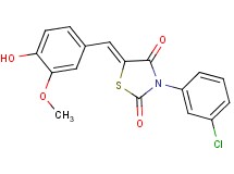 3-(3-chlorophenyl)-5-(4-hydroxy-3-methoxybenzylidene)-1,3-thiazolidine-2,4-dione