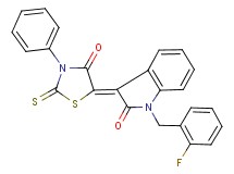 1-(2-fluorobenzyl)-3-(4-oxo-3-phenyl-2-thioxo-1,3-thiazolidin-5-ylidene)-1,3-dihydro-2H-indol-2-one