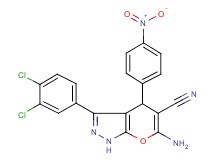6-amino-3-(3,4-dichlorophenyl)-4-(4-nitrophenyl)-1,4-dihydropyrano[2,3-c]pyrazole-5-carbonitrile