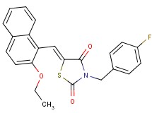 5-[(2-ethoxy-1-naphthyl)methylene]-3-(4-fluorobenzyl)-1,3-thiazolidine-2,4-dione