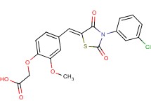 (4-{[3-(3-chlorophenyl)-2,4-dioxo-1,3-thiazolidin-5-ylidene]methyl}-2-methoxyphenoxy)acetic acid