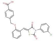 4-[(2-{[3-(3-chlorophenyl)-2,4-dioxo-1,3-thiazolidin-5-ylidene]methyl}phenoxy)methyl]benzoic acid