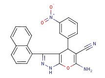 6-amino-3-(1-naphthyl)-4-(3-nitrophenyl)-1,4-dihydropyrano[2,3-c]pyrazole-5-carbonitrile