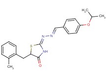 4-isopropoxybenzaldehyde [5-(2-methylbenzyl)-4-oxo-1,3-thiazolidin-2-ylidene]hydrazone