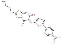 2-butyl-5-imino-6-{[5-(4-nitrophenyl)-2-furyl]methylene}-5,6-dihydro-7H-[1,3,4]thiadiazolo[3,2-a]pyrimidin-7-one