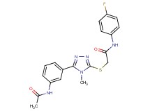 2-({5-[3-(acetylamino)phenyl]-4-methyl-4H-1,2,4-triazol-3-yl}thio)-N-(4-fluorophenyl)acetamide