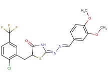3,4-dimethoxybenzaldehyde {5-[2-chloro-5-(trifluoromethyl)benzyl]-4-oxo-1,3-thiazolidin-2-ylidene}hydrazone