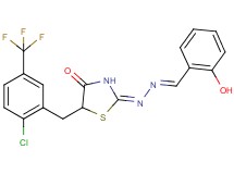 2-hydroxybenzaldehyde {5-[2-chloro-5-(trifluoromethyl)benzyl]-4-oxo-1,3-thiazolidin-2-ylidene}hydrazone