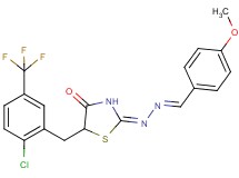 4-methoxybenzaldehyde {5-[2-chloro-5-(trifluoromethyl)benzyl]-4-oxo-1,3-thiazolidin-2-ylidene}hydrazone