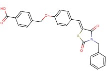 4-({4-[(3-benzyl-2,4-dioxo-1,3-thiazolidin-5-ylidene)methyl]phenoxy}methyl)benzoic acid