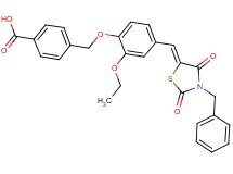4-({4-[(3-benzyl-2,4-dioxo-1,3-thiazolidin-5-ylidene)methyl]-2-ethoxyphenoxy}methyl)benzoic acid