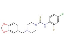 4-(1,3-benzodioxol-5-ylmethyl)-N-(4-chloro-2-fluorophenyl)-1-piperazinecarbothioamide