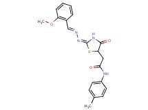 2-{2-[(2-methoxybenzylidene)hydrazono]-4-oxo-1,3-thiazolidin-5-yl}-N-(4-methylphenyl)acetamide