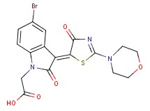 {5-bromo-3-[2-(4-morpholinyl)-4-oxo-1,3-thiazol-5(4H)-ylidene]-2-oxo-2,3-dihydro-1H-indol-1-yl}acetic acid
