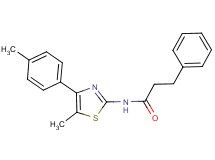 N-[5-methyl-4-(4-methylphenyl)-1,3-thiazol-2-yl]-3-phenylpropanamide