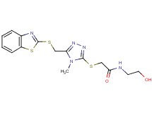 2-({5-[(1,3-benzothiazol-2-ylthio)methyl]-4-methyl-4H-1,2,4-triazol-3-yl}thio)-N-(2-hydroxyethyl)acetamide