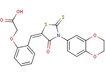 (2-{[3-(2,3-dihydro-1,4-benzodioxin-6-yl)-4-oxo-2-thioxo-1,3-thiazolidin-5-ylidene]methyl}phenoxy)acetic acid