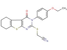 {[3-(4-ethoxyphenyl)-4-oxo-3,4,5,6,7,8-hexahydro[1]benzothieno[2,3-d]pyrimidin-2-yl]thio}acetonitrile
