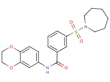 3-(1-azepanylsulfonyl)-N-(2,3-dihydro-1,4-benzodioxin-6-yl)benzamide