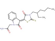 2-{3-[3-(2-ethylhexyl)-4-oxo-2-thioxo-1,3-thiazolidin-5-ylidene]-2-oxo-2,3-dihydro-1H-indol-1-yl}acetamide