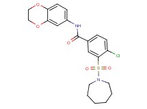 3-(1-azepanylsulfonyl)-4-chloro-N-(2,3-dihydro-1,4-benzodioxin-6-yl)benzamide