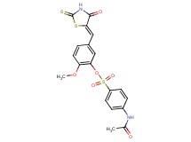 2-methoxy-5-[(4-oxo-2-thioxo-1,3-thiazolidin-5-ylidene)methyl]phenyl 4-(acetylamino)benzenesulfonate