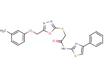 2-({5-[(3-methylphenoxy)methyl]-1,3,4-oxadiazol-2-yl}thio)-N-(4-phenyl-1,3-thiazol-2-yl)acetamide