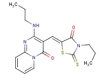 3-[(4-oxo-3-propyl-2-thioxo-1,3-thiazolidin-5-ylidene)methyl]-2-(propylamino)-4H-pyrido[1,2-a]pyrimidin-4-one