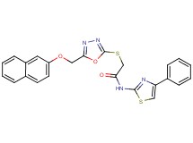 2-({5-[(2-naphthyloxy)methyl]-1,3,4-oxadiazol-2-yl}thio)-N-(4-phenyl-1,3-thiazol-2-yl)acetamide