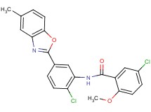 5-chloro-N-[2-chloro-5-(5-methyl-1,3-benzoxazol-2-yl)phenyl]-2-methoxybenzamide