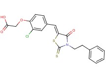 (2-chloro-4-{[4-oxo-3-(2-phenylethyl)-2-thioxo-1,3-thiazolidin-5-ylidene]methyl}phenoxy)acetic acid