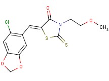 5-[(6-chloro-1,3-benzodioxol-5-yl)methylene]-3-(2-methoxyethyl)-2-thioxo-1,3-thiazolidin-4-one
