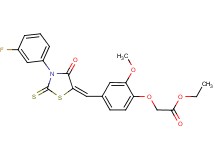 ethyl (4-{[3-(3-fluorophenyl)-4-oxo-2-thioxo-1,3-thiazolidin-5-ylidene]methyl}-2-methoxyphenoxy)acetate